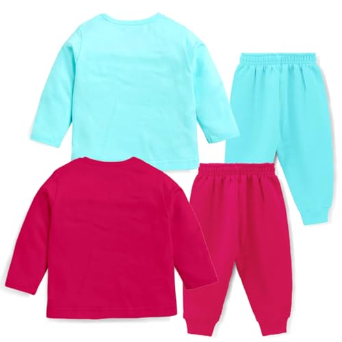 Kuchipoo Girl Regular Fit Cotton Printed T-Shirts and Pyjamas Set (KUC-PSUT-132, 4-5 Years, Multi-Colored) - Image 2