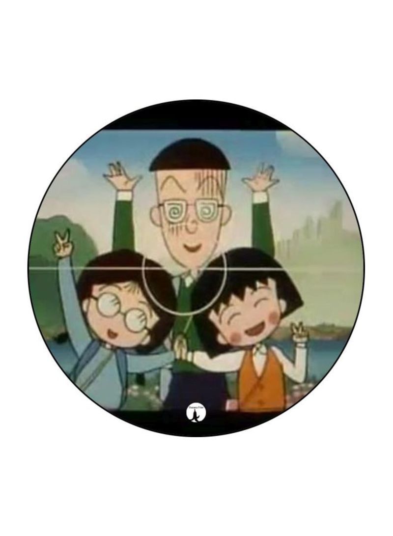 RKN The Anime Chibi Maruko Chan Printed Mouse Pad  Yellow/Blue/Green