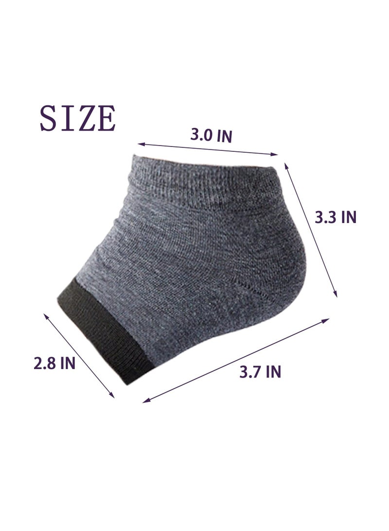 Moisturizing Gel Socks, Soft Heel Repair Cracked Heels Treatment, Dry Foot Skin Open Toe Silicone Sock for Spa, Day Night Care ang Women (10 Pair/Dark Grey) - Image 2
