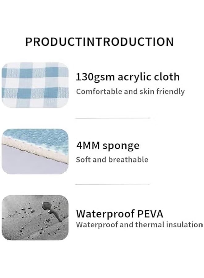 حصيرة نزهة كبيرة قابلة للطي ومقاومة للماء بتصميم جلد طبيعي - بطانية شاطئ سميكة ومقاومة للماء، محمولة للاستخدام في التخييم العائلي، وحديقة النزهة - 200x200 سم - Image 5