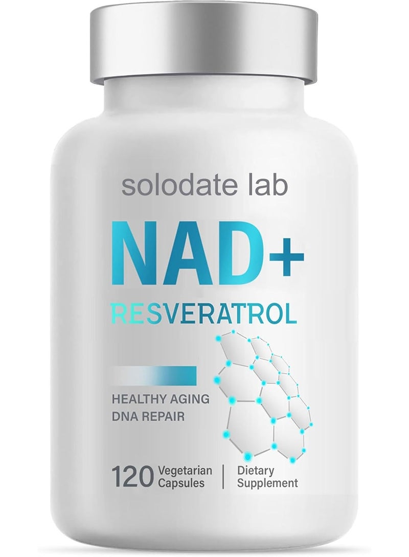 1000mg NAD+ & Resveratrol – for Cellular Energy, Immune Support & Healthy Aging – 120 Capsules - Image 1