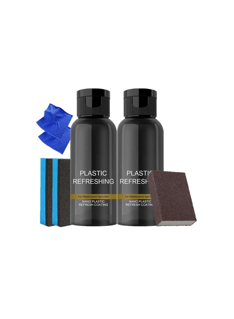 Beauenty Ouhoe Plastic Refreshing, Plastic Revitalizing Coating Agent, Nano Car Scratch Repair Spray, Automotive Interior Cleaning Agent, Plastic Parts Refurbish Agent for Car Quick Restorer (2Pcs,50ml) - Image 1
