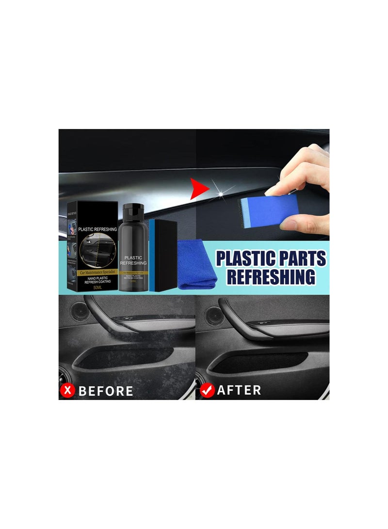 Beauenty Ouhoe Plastic Refreshing, Plastic Revitalizing Coating Agent, Nano Car Scratch Repair Spray, Automotive Interior Cleaning Agent, Plastic Parts Refurbish Agent for Car Quick Restorer (2Pcs,50ml) - Image 4