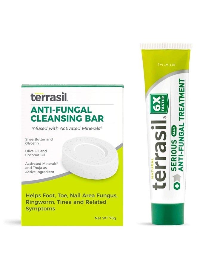 Aidance Terrasil Antifungal Cream + Antifungal Soap 2-Product Kit, Clinically-Proven Clotrimazole, Effective Treatment & Relief: Jock Itch, Athletes Foot, Fungal Yeast Infection, Ringworm (14g tube + 75g bar) - Image 1