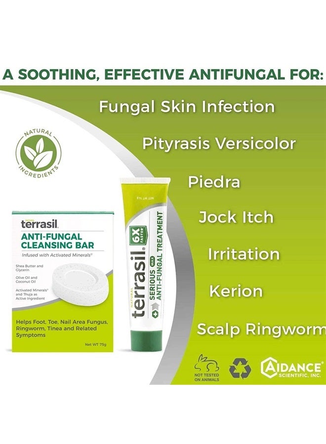 Aidance Terrasil Antifungal Cream + Antifungal Soap 2-Product Kit, Clinically-Proven Clotrimazole, Effective Treatment & Relief: Jock Itch, Athletes Foot, Fungal Yeast Infection, Ringworm (14g tube + 75g bar) - Image 2