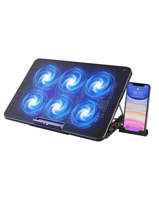 Laptop Cooling Pad,Laptop Cooler Stand with 6 Quiet Cooling Fans and 6 Height Adjustable Dual USB Powered Gaming Laptop Cooling Stand for 12-17 Inch Laptop Computer - pzsku/Z15B1076F27FF5A8625DAZ/45/_/1720677393/f6b870e3-368e-4d00-8308-f9e296a92b43