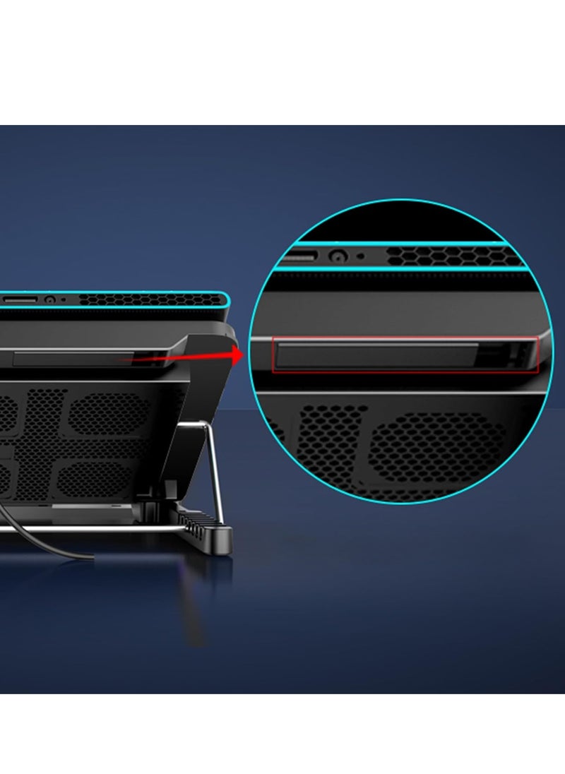 Generic Laptop Cooling Pad,Laptop Cooler Stand with 6 Quiet Cooling Fans and 6 Height Adjustable Dual USB Powered Gaming Laptop Cooling Stand for 12-17 Inch Laptop Computer  - Image 5