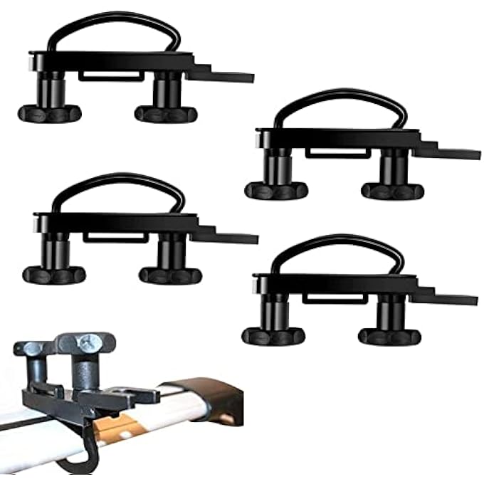 UNIVERSAL ROOF BOX U-BOLT CLAMPS, CARGO CARRIER RACK BRACKET KIT, VAN MOUNTING FITTING 85MM INTERNAL WIDTH ADJUSTABLE U BOLT QUICK RELEASE LATCH FOR HARDWARE W/8 LOCK NUTS (4PCS) - Image 1