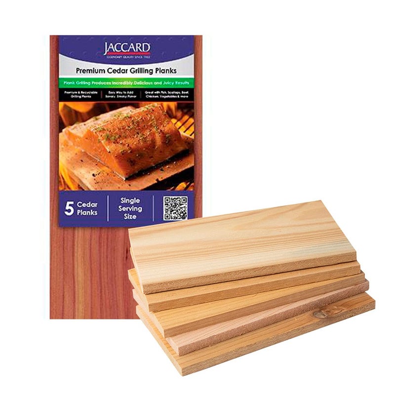 Jaccard Premium Cedar Planks, For Grilling, Fish, Meat, and Veggies, 6.5" x 3.5", 5 Small Planks for Gas, Ceramic, and Charcoal Grills - Image 1