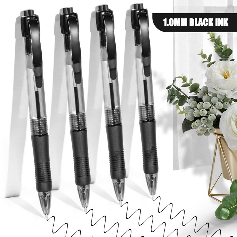 deegtran Pens Bulk, 100 Pack No Bleed Black Ink Click Pens with Soft Grip, Wholesale Retractable Ballpoint Pens for Office School, Medium Point Smooth 1.0MM - Image 3