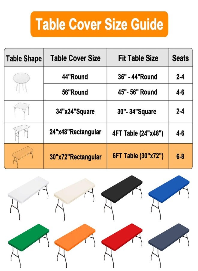BDDC 2 Pack Rectangle Fitted Table Covers for 6 Foot Tables – 30" x 72" Stretchy Spandex Black Table Cloth, Washable & Wrinkle-Resistant Tablecloth for Indoor/Outdoor Picnics, Patios & Events - Image 2