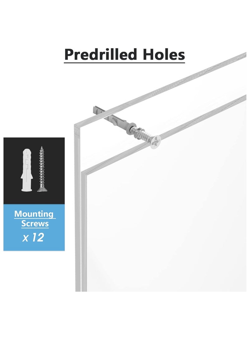 Slasa SLASA Wall Mount Sign Holder 8.5x11 Inches – Landscape Acrylic Sign Frame with Screws, Clear Plastic Wall Poster Holder for Office, Home, Store, Restaurant (6 Pack) - Image 3