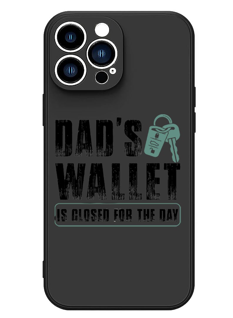 Theodor Protective Slim Fit Case Liquid Silicone Cover with Full Body Protection Anti-Scratch Shockproof Case For iPhone 14 Pro Black  - Dads wallet white copy - Image 1