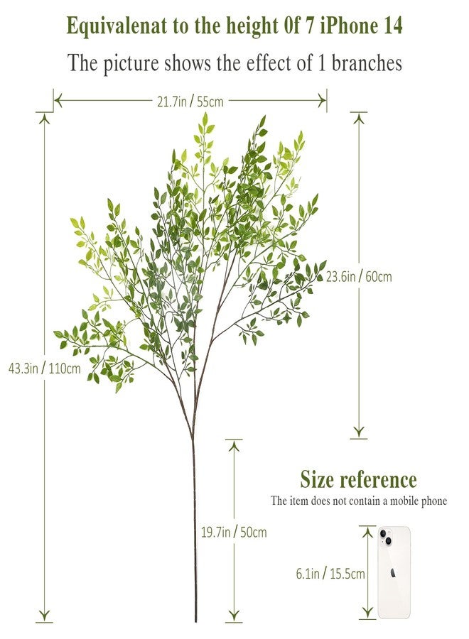 Dremisland Artificial Plant 43.3 Inch Artificial Bamboo Plant Branch 2 Pcs Artificial Green Stems Lucky Bamboo Plants Fake Shrubs Plants Green Bushes for Home Wedding Office Garden Deco (Green) - Image 3