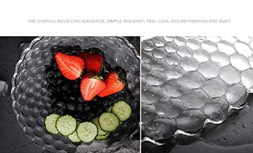 Frowwy Glass Bubble Pattern Fruit Bowl Dining Table Serving Vegetable Storage Tray Round Transparent Pack of 1 Glass Bubble Fruit Bowl - Image 3