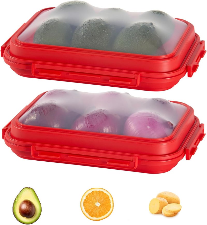 Mage Crab 2 Pack Silicone Food Fresh-Keeping Storage Containers with Lid, Dual-Shape Design, BPA-Free, Leakproof Lock Clips, Versatile Fridge Storage Containers, Space Saving & Expandable - Image 2