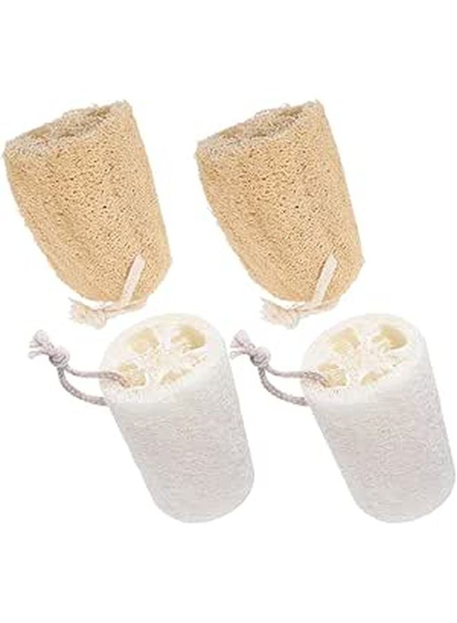 Natural Loofah Sponge Scrubber 4Pcs 8Cm Eco Friendly Dishwashing Bath Exfoliation - Image 1