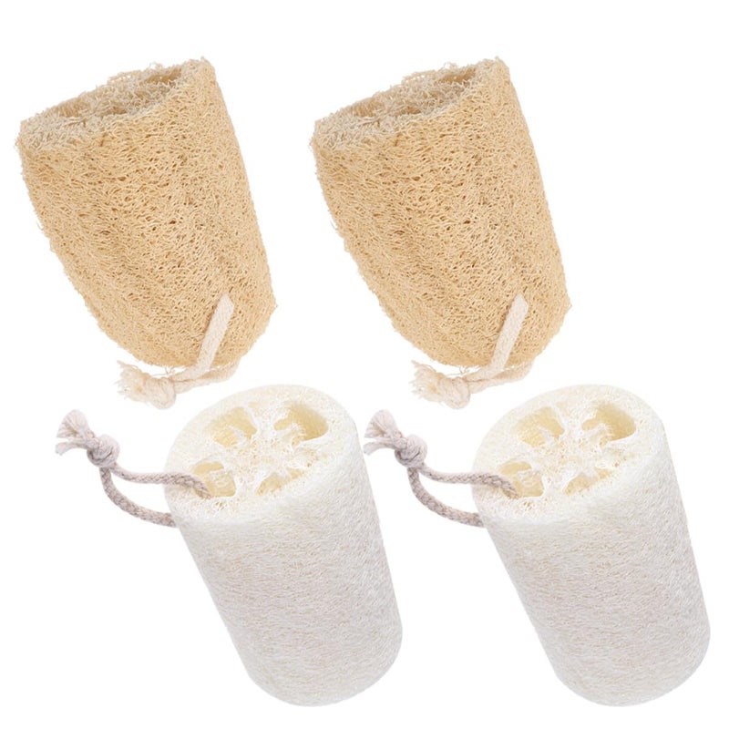 Natural Loofah Sponge Scrubber 4Pcs 8Cm Eco Friendly Dishwashing Bath Exfoliation - Image 2