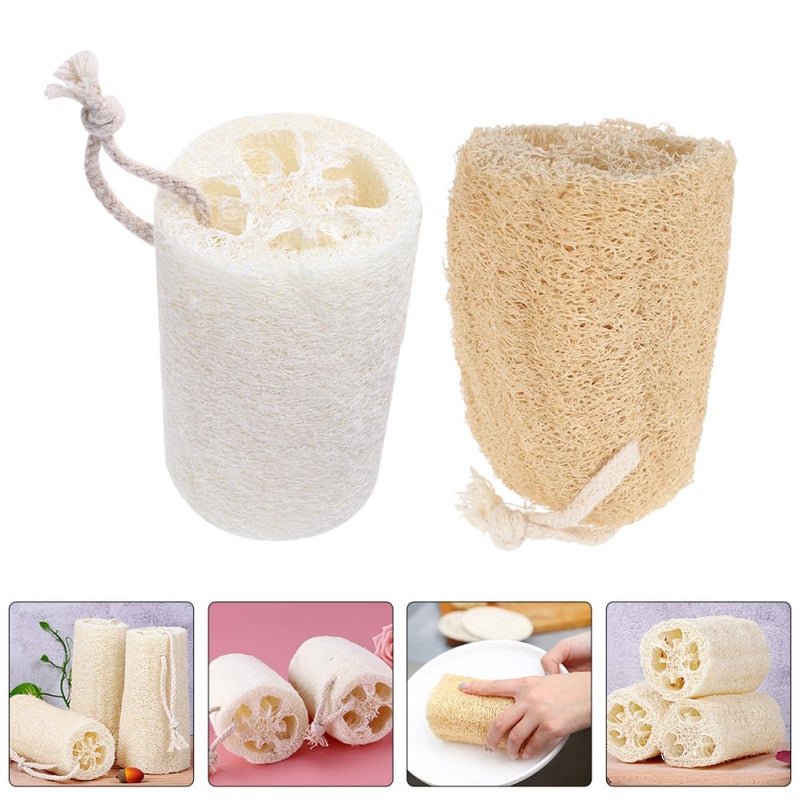 Natural Loofah Sponge Scrubber 4Pcs 8Cm Eco Friendly Dishwashing Bath Exfoliation - Image 5