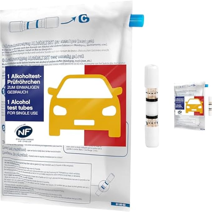 rayihni Ace Alcohol Test Tubes, Disposable, for The car, Suitable for France NF and Europe, in Pack of 2 - Image 2