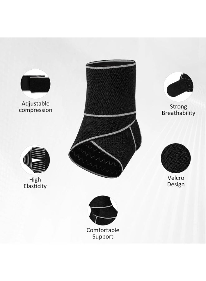 Bukela Adjustable Ankle Braces And Compression Bands - Support For Sprains Movement And Stability - Image 3