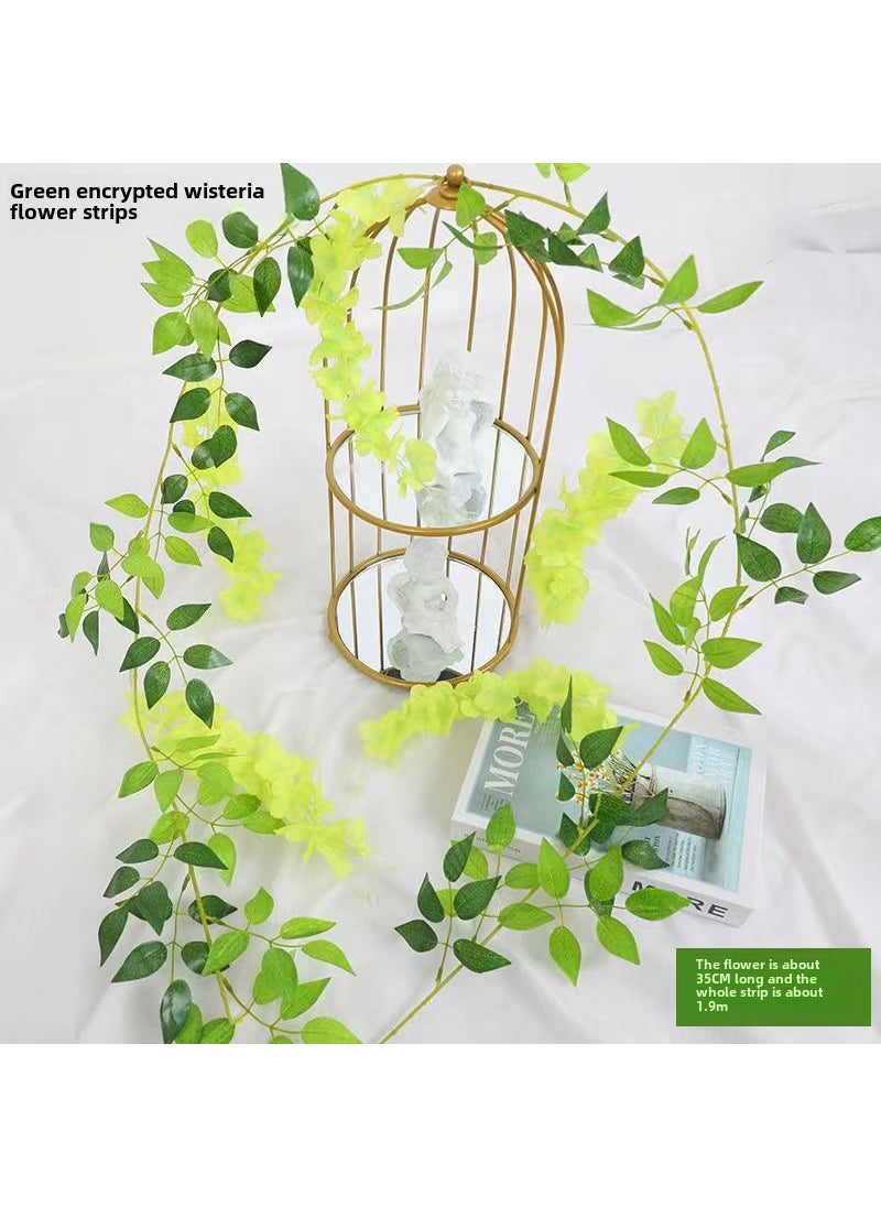 Generic Artificial Wisteria Vine Flower Garland DecorEncrypted paragraph Green 1 