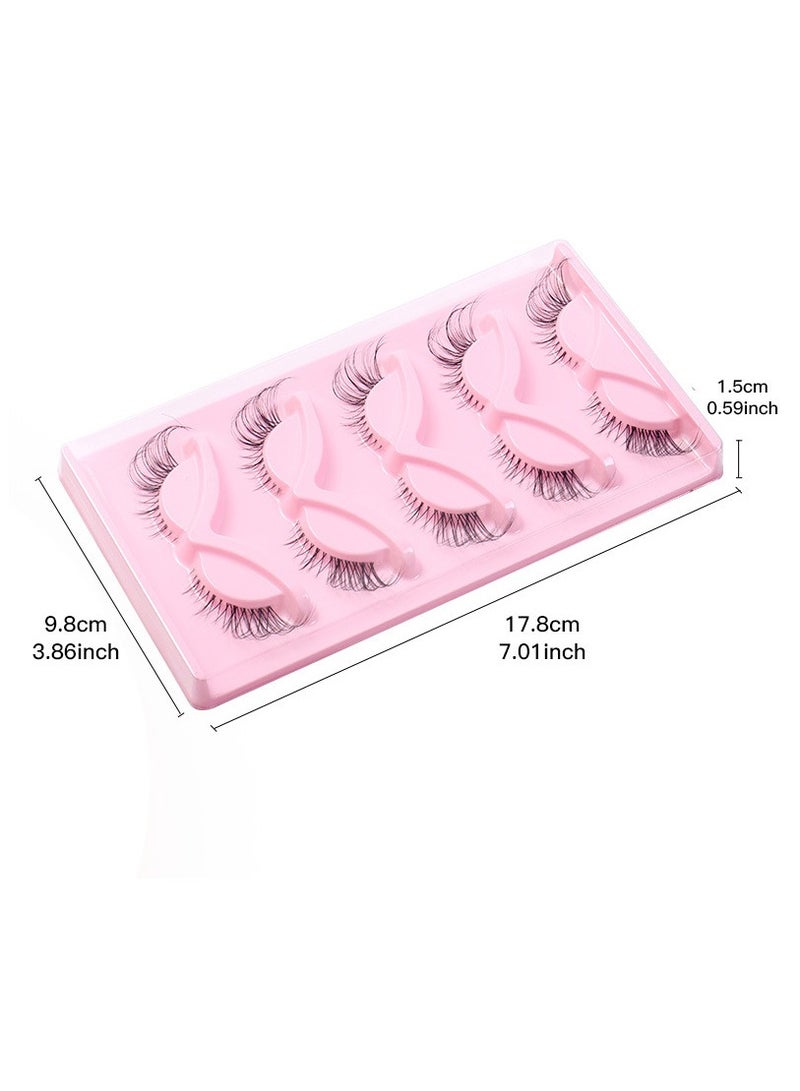 LashesMD Natural False Eyelashes Mink Lashes Wispy Cat Eye Lashes Fluffy Pack 3D Strip Fake Eyelashes 5 Pairs - Image 3