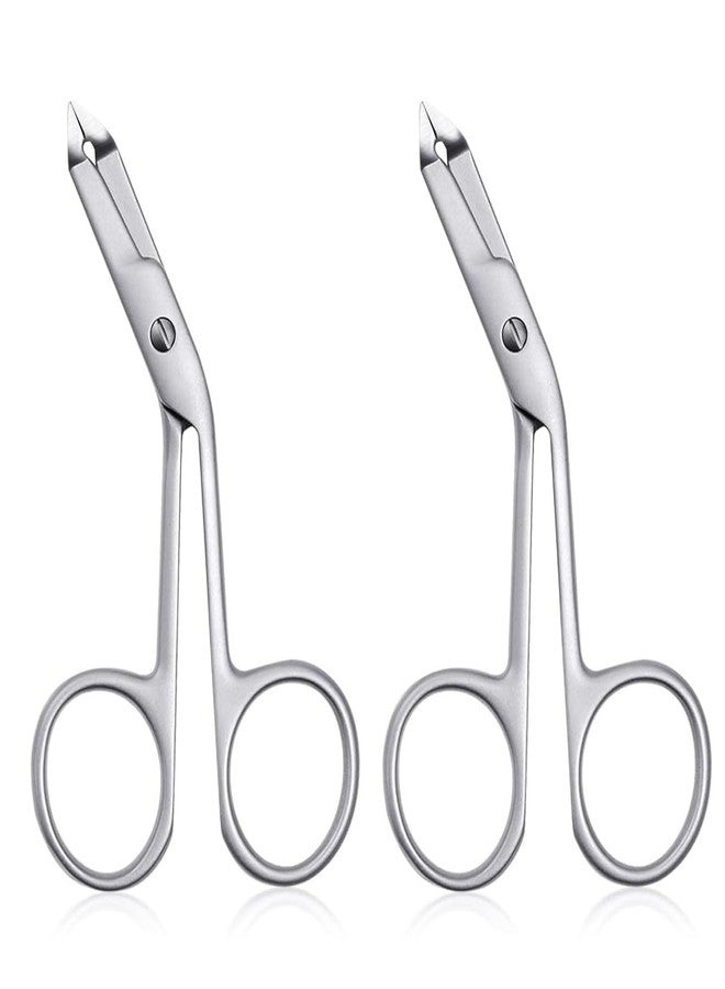 Cut it 2pcs Stainless Steel Eyebrow Tweezers for Women Handle Shaped Angled Tweezers Flat Tip Hair Plucker for Eyebrow Trimming and Shaping, Face Hair Tools for Women - Image 1