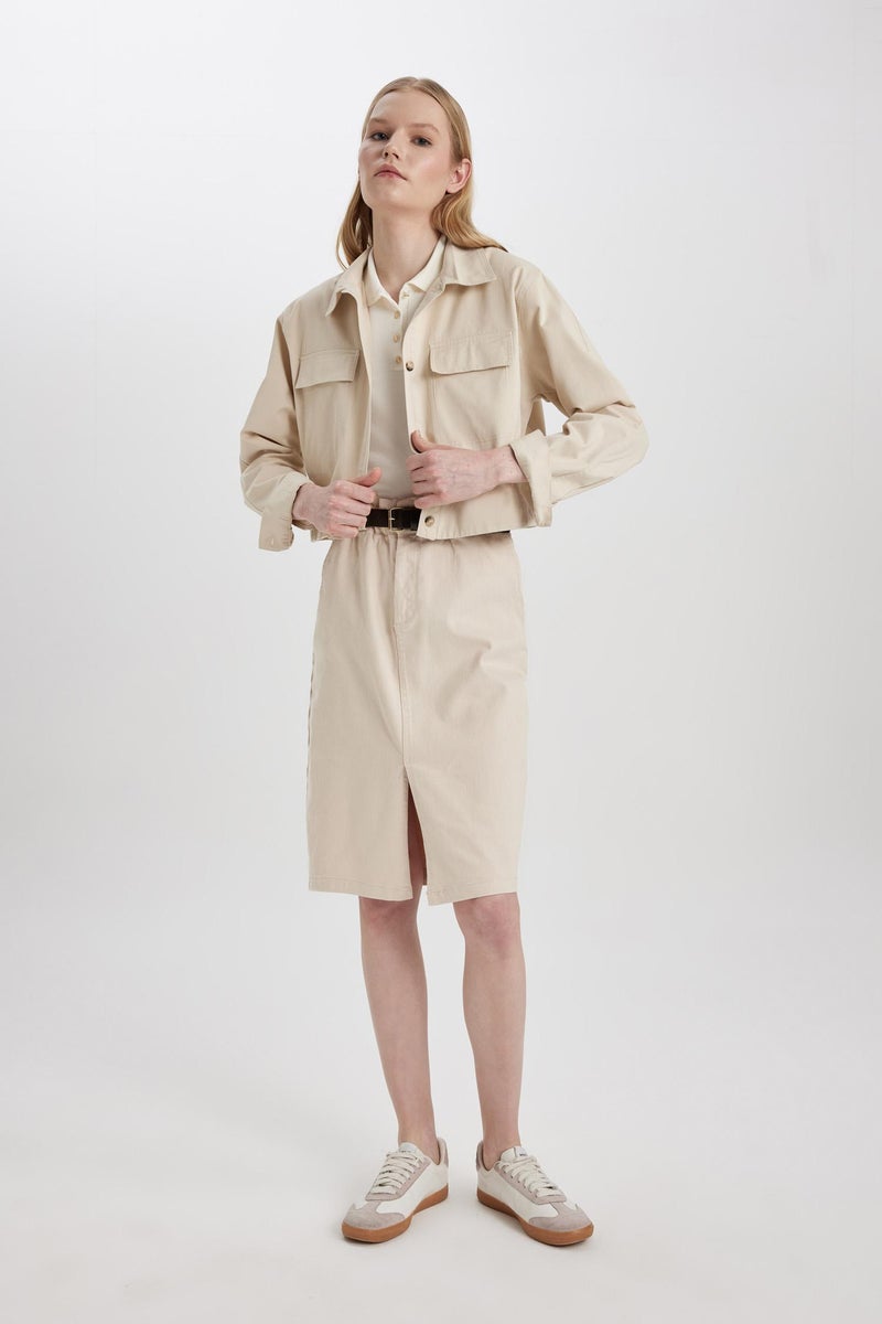 DeFacto Woman Pencil Skirt Gabardine Normal Waist Midi Skirt  - Image 3