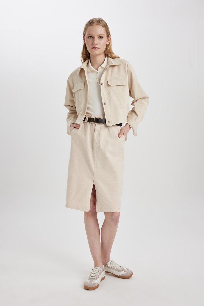 DeFacto Woman Pencil Skirt Gabardine Normal Waist Midi Skirt  - Image 5