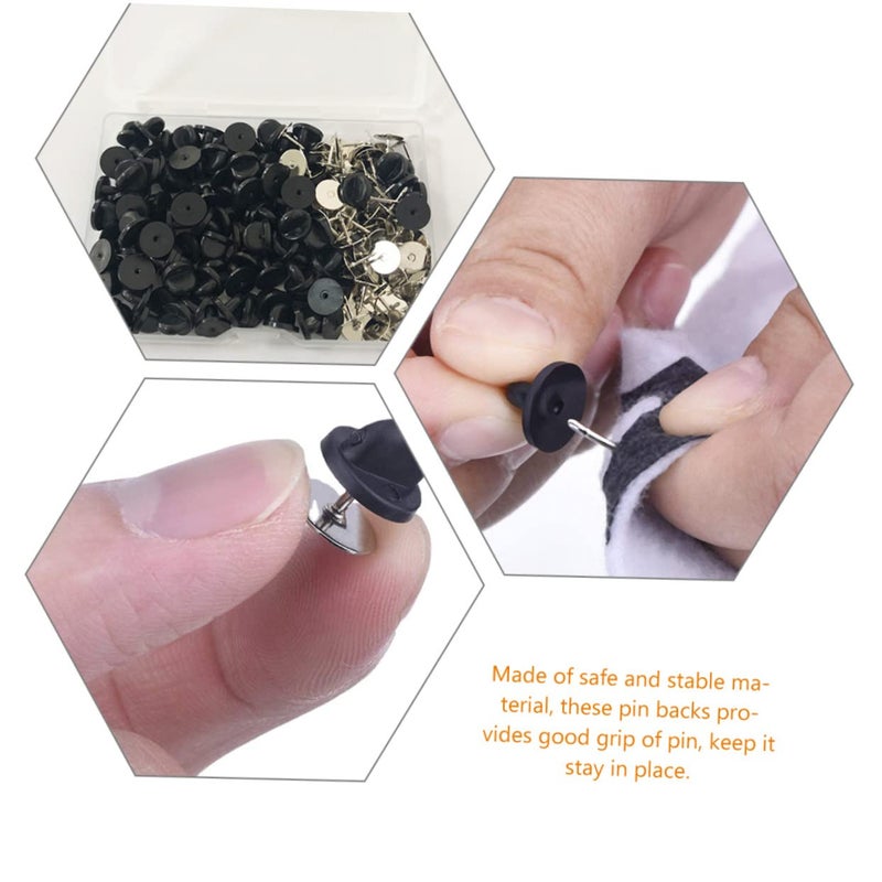 Rubber Pin Backs For DIY Accessories Secure Hat Pins Replacement - Image 4