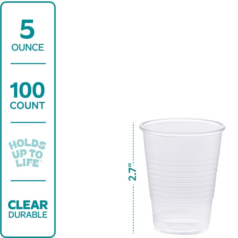 GUSTO Clear Plastic Cups [5 oz - 100 Count] â€“ Mini Disposable Drinking Cups for Parties, Events, & Everyday Use â€“ Crystal Clear, BPA-Free, Durable Polypropylene (Formerly Comfy Package) - Image 2