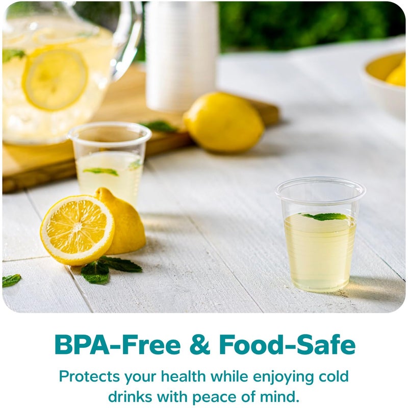 GUSTO Clear Plastic Cups [5 oz - 100 Count] â€“ Mini Disposable Drinking Cups for Parties, Events, & Everyday Use â€“ Crystal Clear, BPA-Free, Durable Polypropylene (Formerly Comfy Package) - Image 3