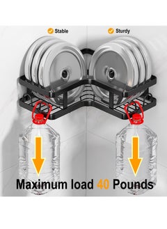 Tiokkss Corner Shower Caddy 5 Pack, Adhesive Shower Organizer, Shower Rack with 16 Hooks, Large Capacity, Rustproof Stainless Steel Shower Shelf for Inside Shower & Bathroom Storage&Home Decor, Black  - Image 3