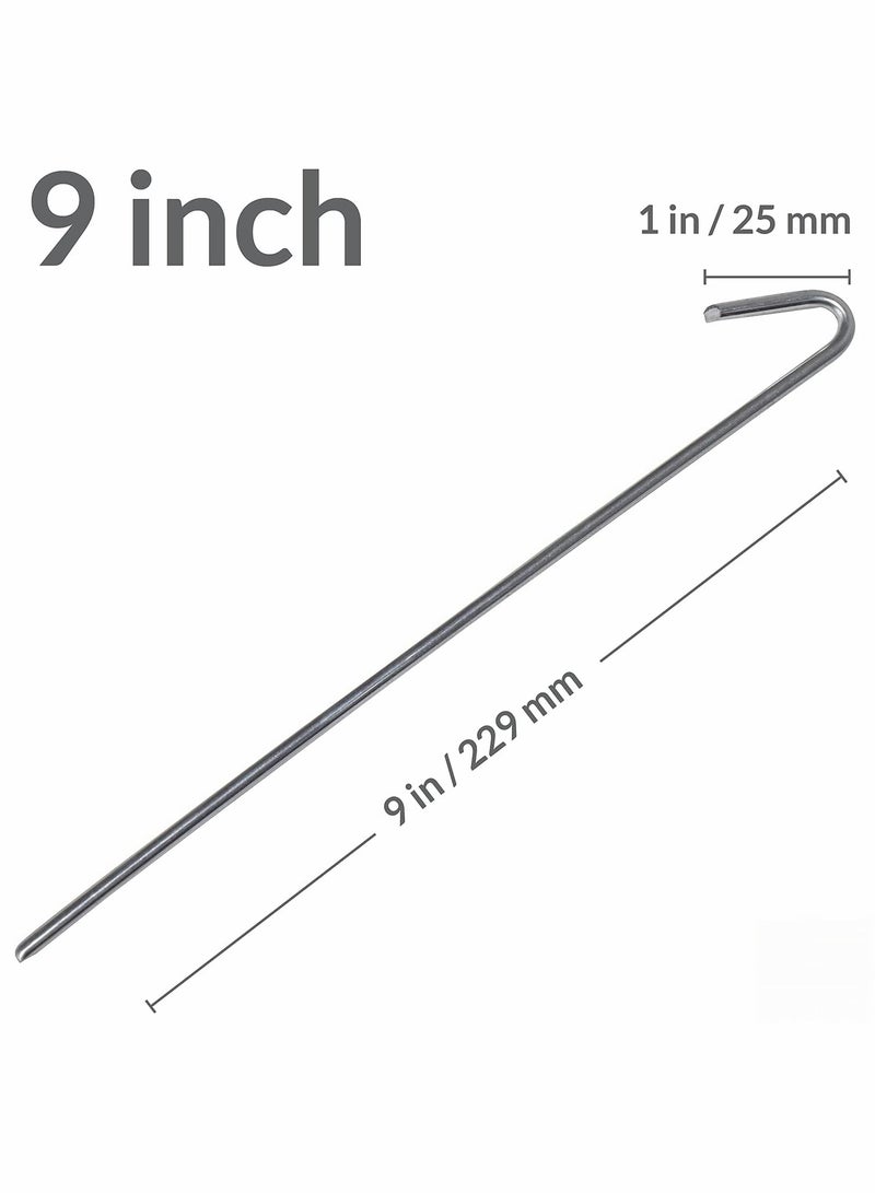 KASTWAVE Stakes, Gound Pegs, Garden Stakes, Tent Stakes, Metal Garden Edging Fence Hooks Pegs, Decoration Stakes, 9 inches Long, 10 Pack - Image 2