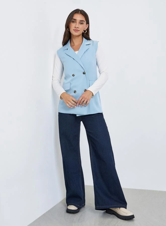 Styli Longline Double Breasted Waistcoat