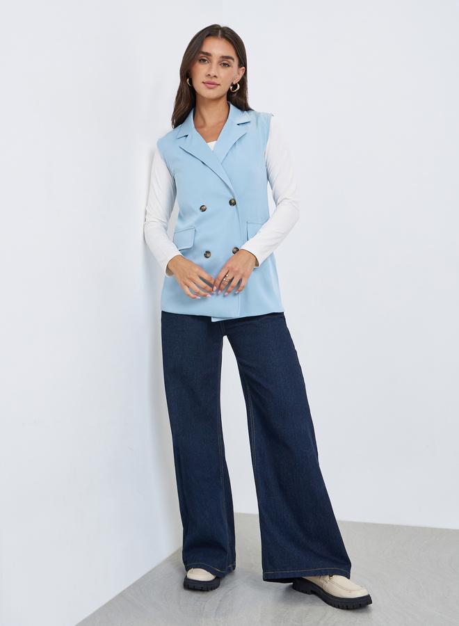 Styli Longline Double Breasted Waistcoat - Image 2