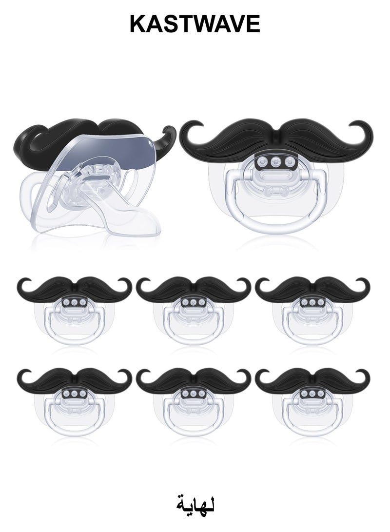 KASTWAVE Pacifier, 8 Pcs Funny Mustache Baby Pacifier for 0-6 Months, BPA-Free, Orthodontic Silicone Nipple, Cute, Funny, Mustache Binkies, Gift for Babies, Newborns, Infants, Toddlers - Image 1