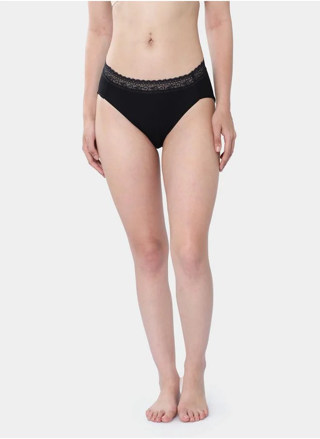 انفي Pack of 2 - Lace Detail Waistband Hipster by Styli
