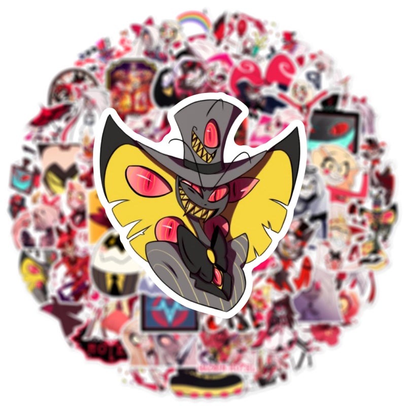 PWSTY 50Pcs Hazbin Cartoon Hotel Stickers Mixed Pack,Cartoon Characters Stickers Movie Decorative Sticker for Kids Teens Adults Waterproof Sticker for Water Bottle Laptop (Hotel) - Image 4