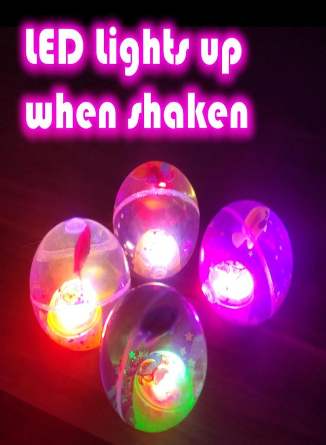 4NEwBiES Led Flashing Luminous Ball 55mm Rubber Bouncing Ball Anti-Stress Water Filled Light Balls for Return Gifts LED Stress Gift Fun Toys for Children(Pack of 4) (Multi) - Image 3