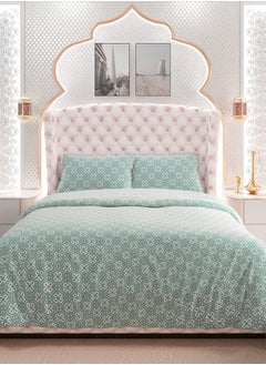 Color Sense Print 1 Comforter + 2 Pillow Cases Double Cotton Green 220x160cm  - Image 4