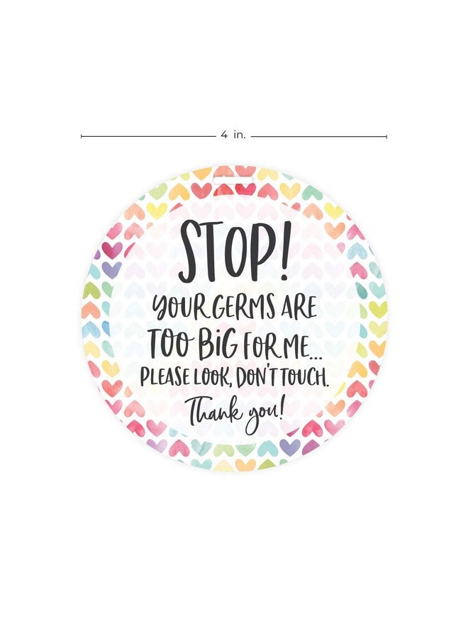Canopy Street Watercolor Rainbow Hearts Stop No Touching Baby Car Seat Sign/Rainbow Baby Stroller Tag - Image 3