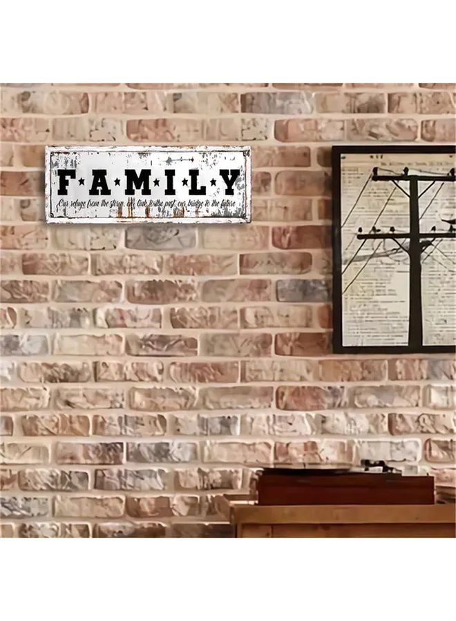 Vintage Wooden Family Themed Sign Yellow 40x15cm Home Decor Plaque Front Door Decoration Party Decor Heartfelt Gift For Family And Friends Suitable For Living Room Kitchen Bedroom - Image 2