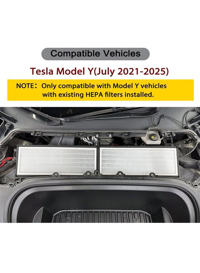 SEZFOM Front Trunk Hepa Filters Kit for Tesla Model Y(2020-2025) with Activated Carbon,4-pack Dual Layer Air Filter Replacement Includes 2 HEPA Filter 2 Carbon Filter - Image 2