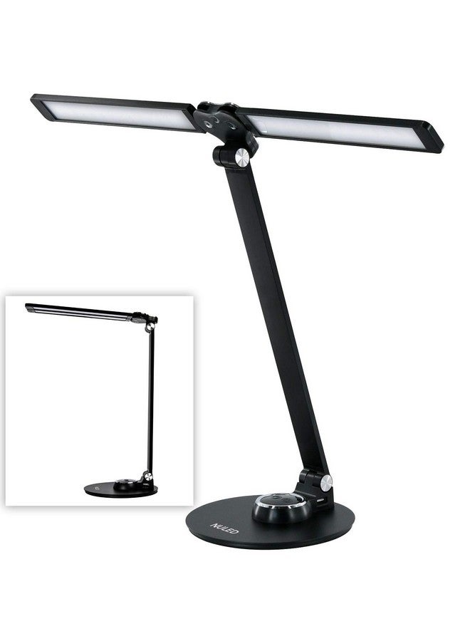 NUNET NUNET LED Desk Lamps for Home Office,Piano Lamp for Upright Piano,Rotatable Aluminum Desk Lamps with USB Charging Port,Eye-Caring Reading Light/3 Lighting Modes/Brightness Adjustable Lamp,Black  - Image 1