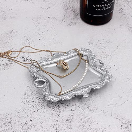 Tstarer Vintage Small Sliver Ring Dish, Birthday & Wedding Gifts for Women，Wedding Ring Tray -Sliver (1 Pack) - Image 3