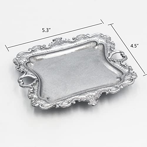 Tstarer Vintage Small Sliver Ring Dish, Birthday & Wedding Gifts for Women，Wedding Ring Tray -Sliver (1 Pack) - Image 4