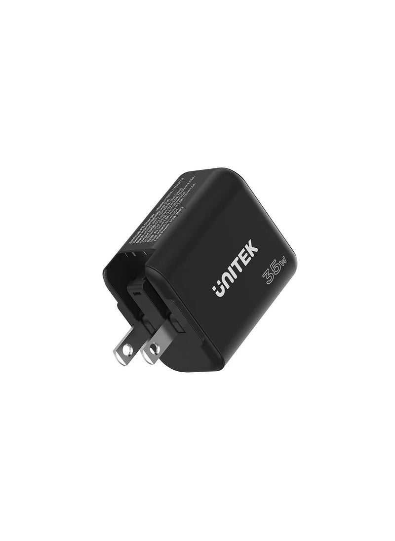 Unitek P1119A GaN Universal Wall Charger with Dual-Port PD 3.0 (35W) & QC 3.0 (18W).