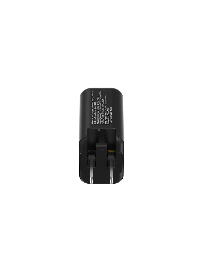 Unitek P1119A GaN Universal Wall Charger with Dual-Port PD 3.0 (35W) & QC 3.0 (18W).